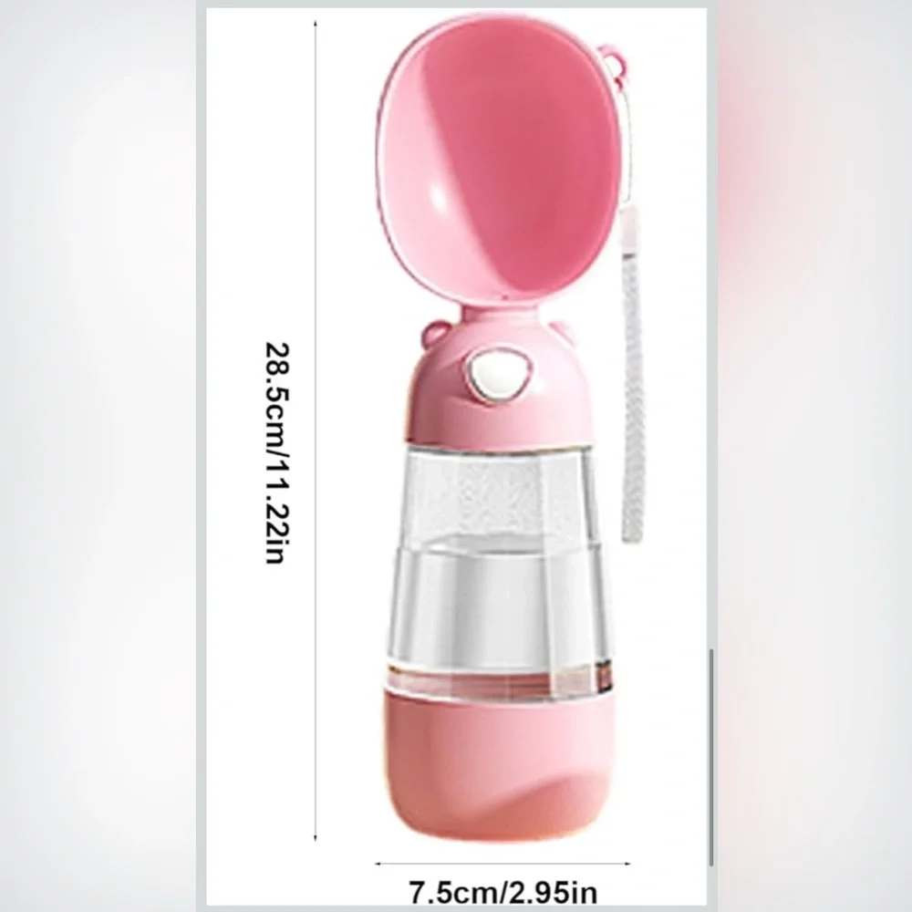 Portable Pink Dog Water Bottle